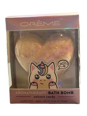 The Crème Shop Unicorn Candy Aromatherapy Heart Bath Bomb 5.64 oz NIB